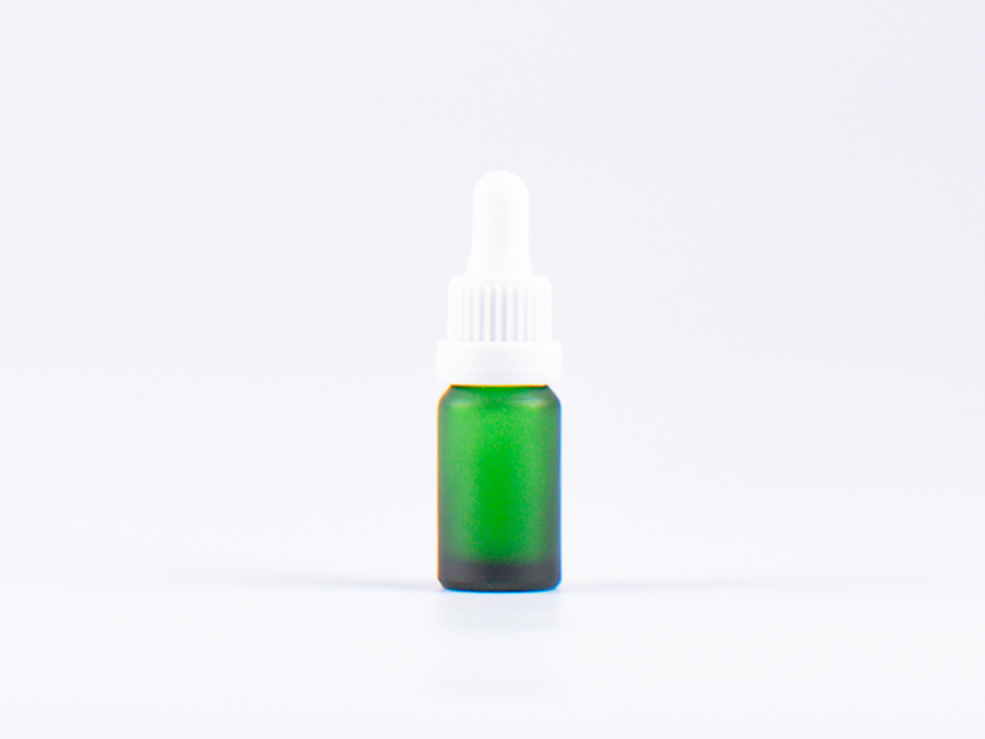 Grünglasflasche 10ml, mit Pipette OV weiss